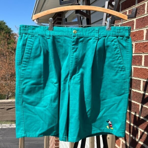 Disney Other - Vintage Disney Fashion Mickey Mouse Green Shorts Men's 36